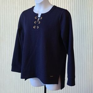 Michael Kors Navy Long Sleeve Top